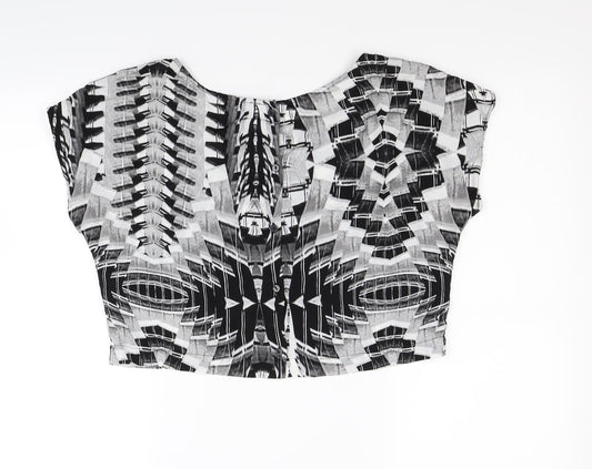 Divided Womens Black Cropped Blouse Size 8