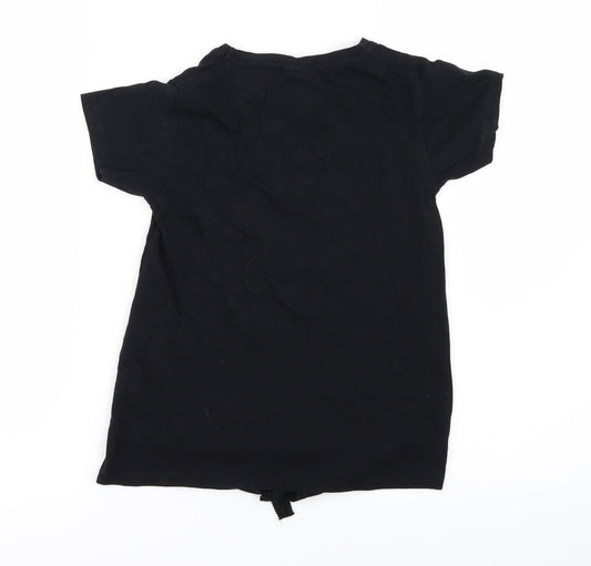 Pep&Co Girls Black Basic T-Shirt Size 6-7 Years - Friends