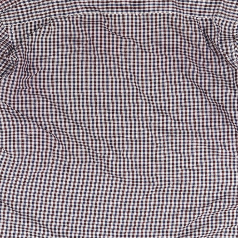 PIERE CANDIN Mens Red Check Button-Up Size M