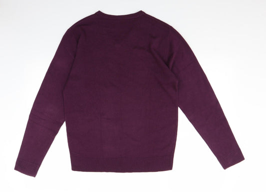 Oak Valley Mens Purple Pullover Jumper Size S