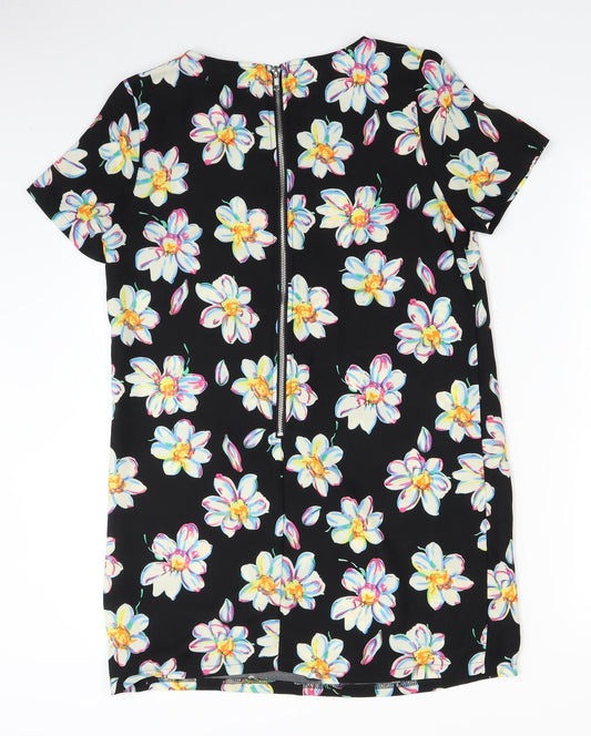 Glamarous Womens Black Floral T-Shirt Dress Size S