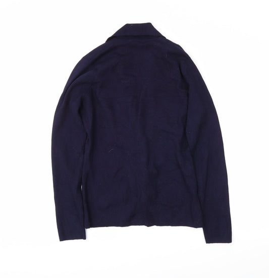 Red Womens Blue Cardigan Jumper Size M