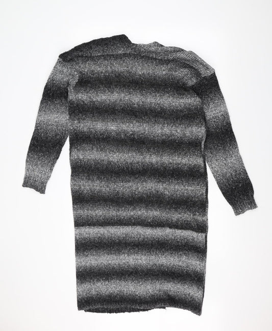 Tailya Womens Black Striped Jacket Coatigan Size M