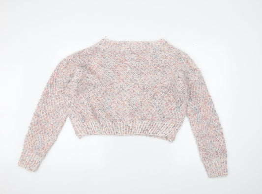 Made with love Womens White Knit Pullover Jumper Size XL