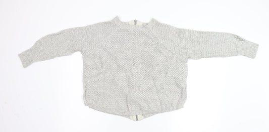 Golddigga Womens Grey Knit Full Zip Jumper Size 8