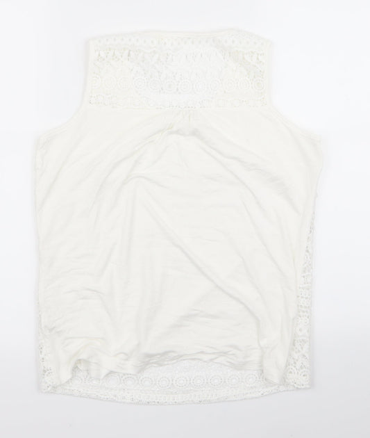 Preworn Womens White Basic Tank Size 12