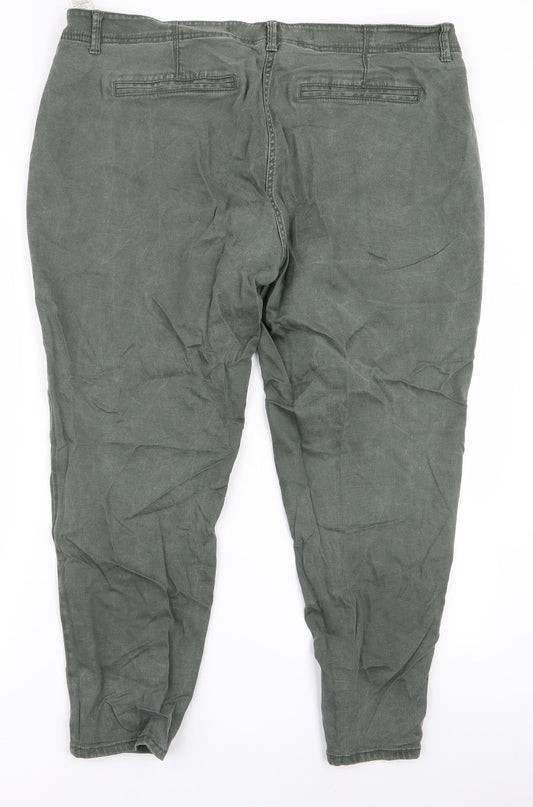 indigo` Womens Green Cargo Trousers Size 40 L24 in