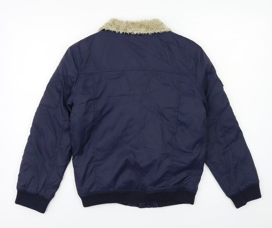 M&Co Boys Blue Bomber Jacket Coat