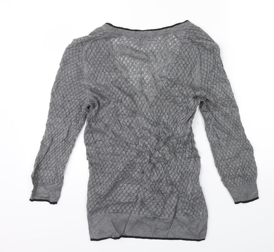 H&M Womens Grey Cardigan Jumper Size S