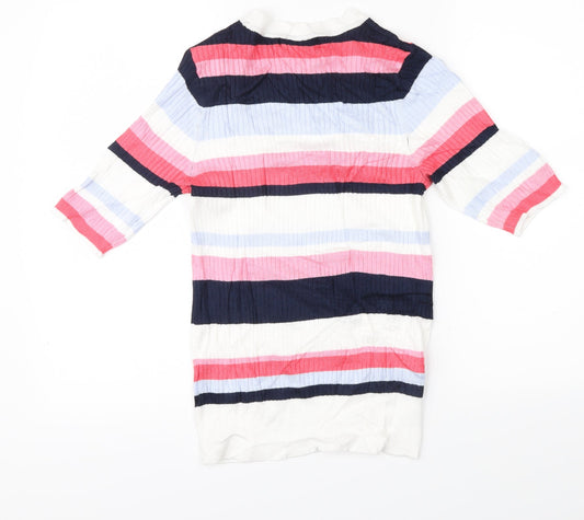 Marks & Spencer Womens Multicoloured Striped Pullover Jumper Size 10