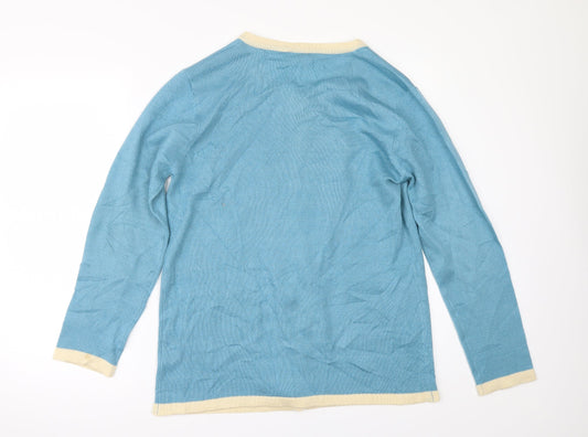 Anne De Lancay Womens Blue Cape Jumper Size S