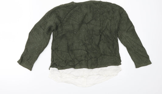 Marks and Spencer Girls Green Pullover Jumper Size 6-7 Years - shirt bottom