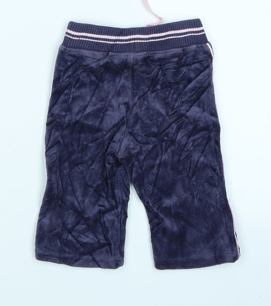 NEXT Girls Purple Velour Jogger Trousers Size 3-6 Months