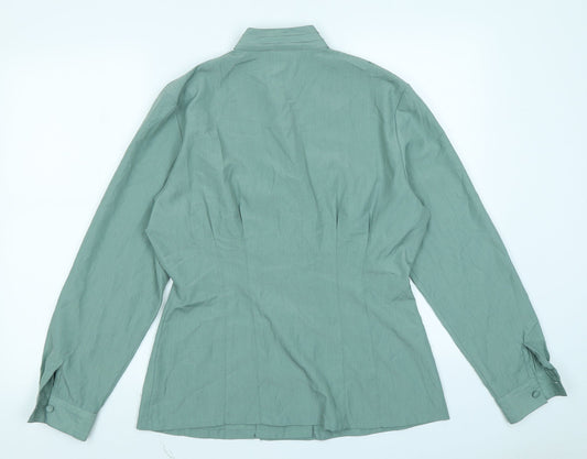 SHE Womens Green Basic Blouse Size 12