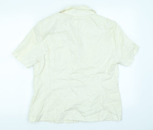 LUCIA Womens Ivory Basic Button-Up Size 16