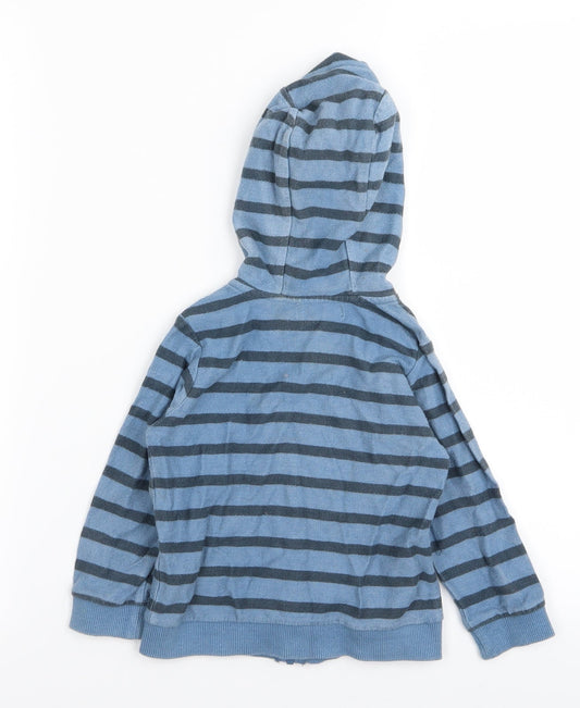 M&Co Boys Blue Striped Full Zip Jumper Size 18-24 Months