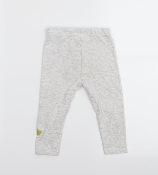 so cute Girls Grey Jogger Leggings Size 9-12 Months - LEGGINGS