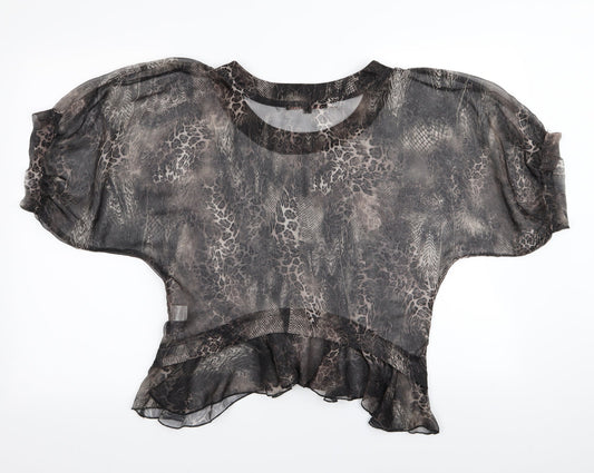 Miso Womens Multicoloured Animal Print Basic Blouse Size 8