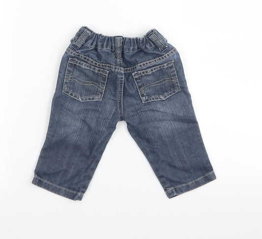 Preworn Boys Blue Cargo Jeans Size 6-9 Months