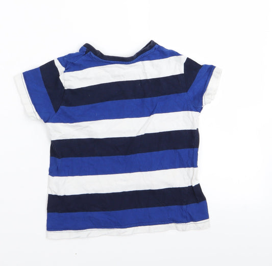 Primark Boys Blue Striped Basic T-Shirt Size 2-3 Years