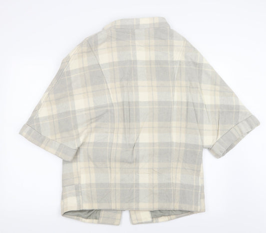 H&M Womens Grey Check Jacket Size 6