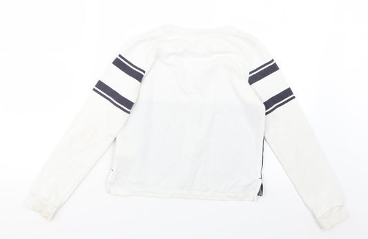 H&M Girls White Pullover Jumper Size 9-10 Years