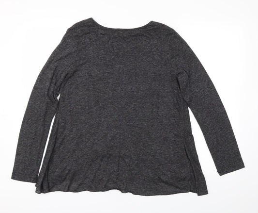 Lily Originals Womens Grey Basic T-Shirt Size 12