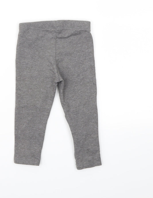 H&M Girls Grey Animal Print Capri Leggings Size 12 Months