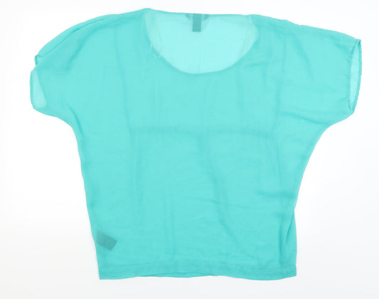 H&M Womens Green Basic T-Shirt Size 8