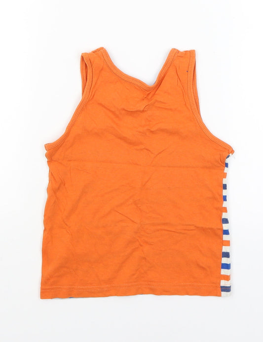 F&F Boys Orange Striped Basic Tank Size 3-4 Years