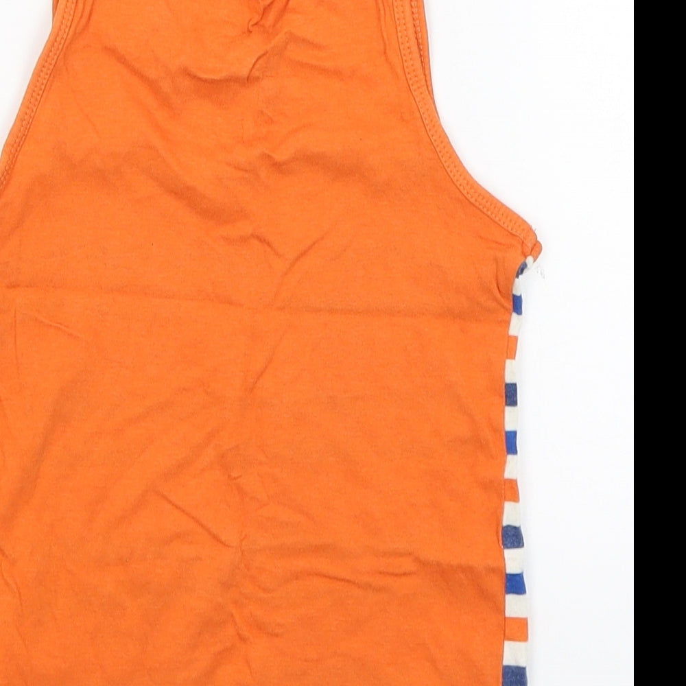 F&F Boys Orange Striped Basic Tank Size 3-4 Years