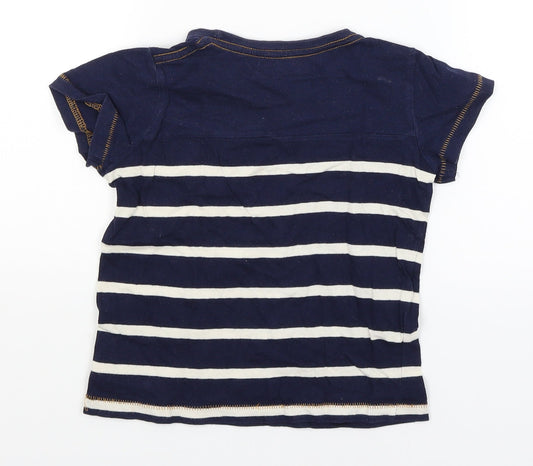 Avenue Kids Boys Blue Striped Basic T-Shirt Size 5-6 Years