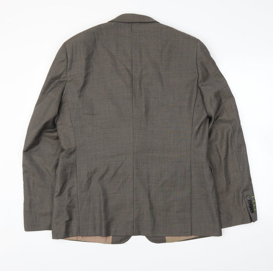 Topman Mens Brown Striped Jacket Suit Jacket Size 42