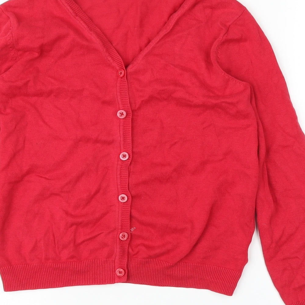 George Girls Red Cardigan Jumper Size 9-10 Years