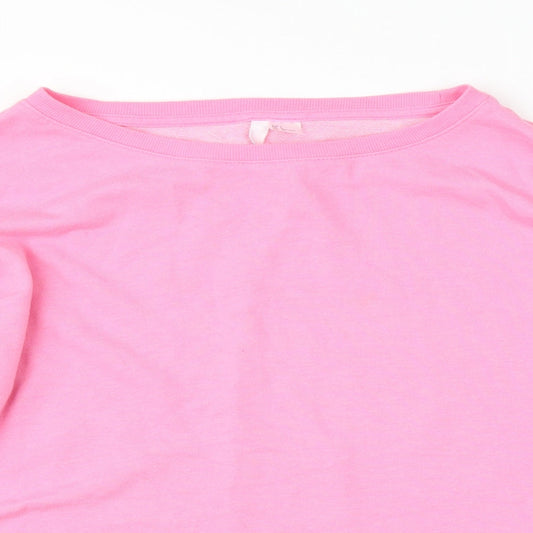 H&M Womens Pink Pullover Jumper Size L - Cropped