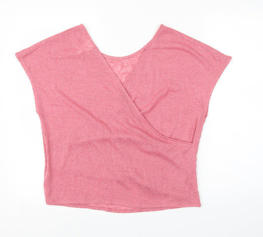 H&M Womens Pink Wrap Blouse Size M