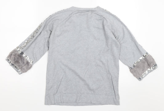 M&V Womens Grey Pullover Jumper Size S