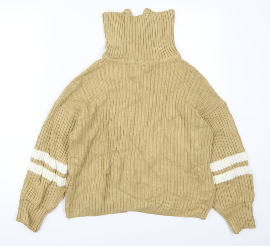 Neon Rose Womens Beige Striped Pullover Jumper Size M