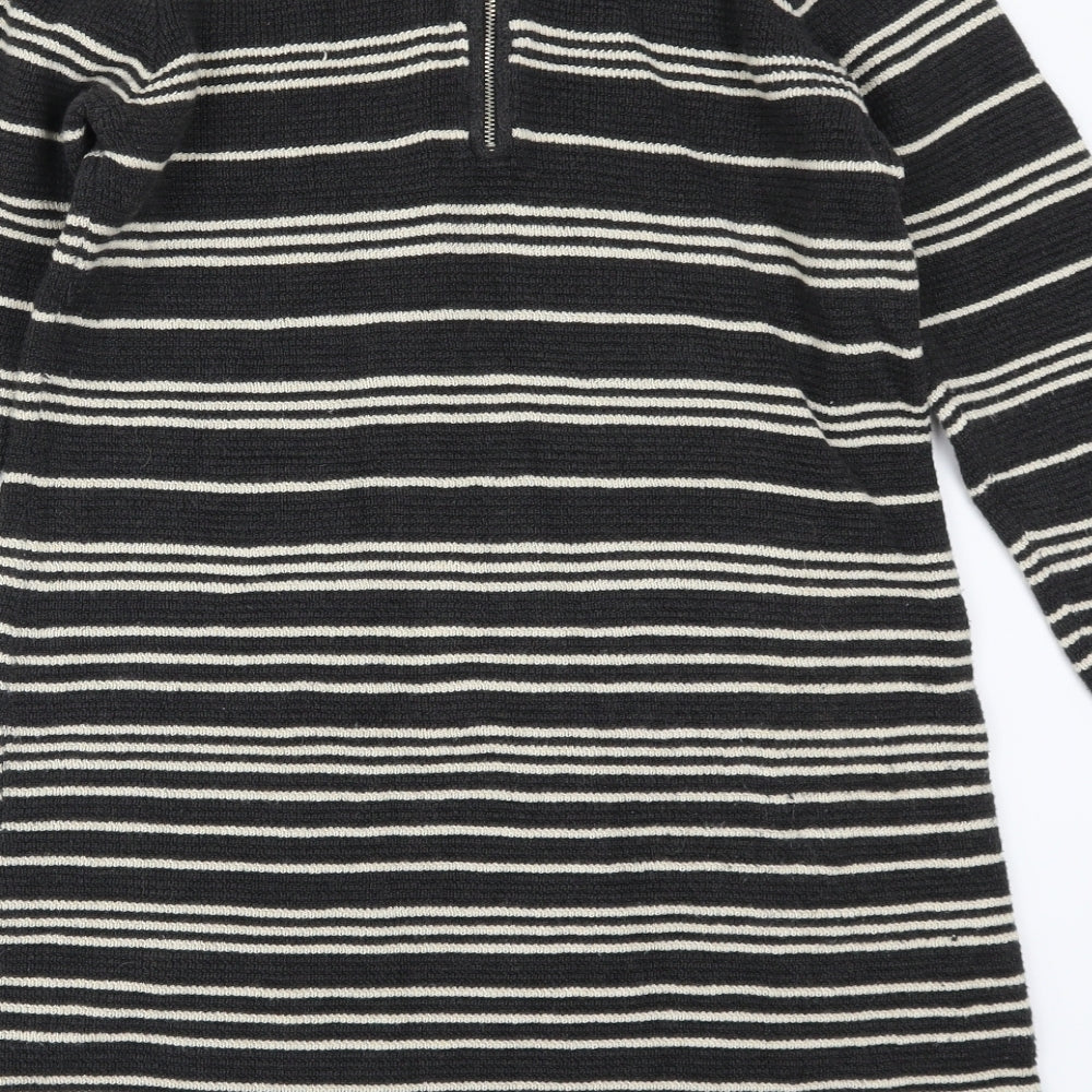 Monsoon Womens Grey Striped Knit Jumper Dress Size S