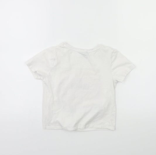 Matalan Girls White Basic T-Shirt Size 7 Years