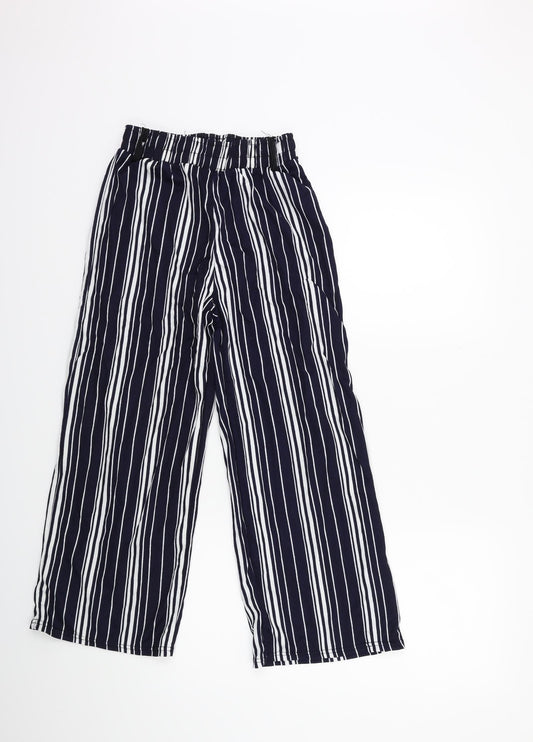 Preworn Womens Blue Striped Trousers Size S L24 in