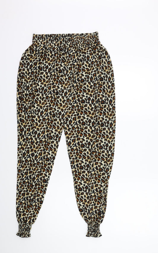 Preworn Womens Beige Animal Print Trousers Size 26 in L28 in