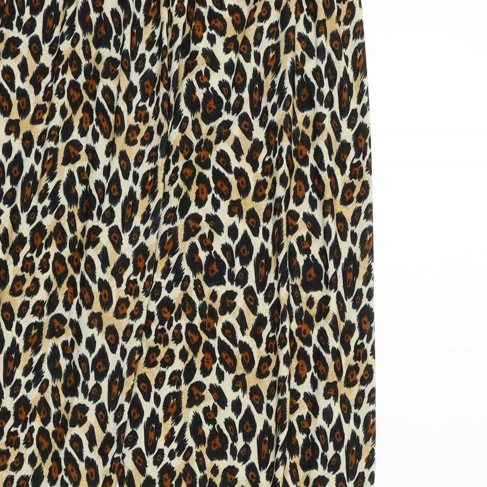 Preworn Womens Beige Animal Print Trousers Size 26 in L28 in