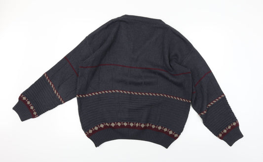 the knitwear collection Mens Grey Pullover Jumper Size M