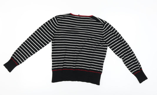 Debenhams Womens Black Striped Pullover Jumper Size L