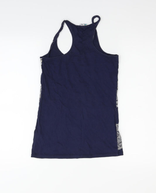 Denim Co Womens Blue Striped Basic Tank Size 10