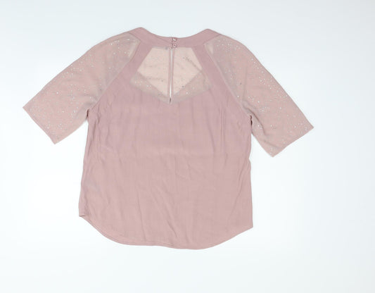 Marks and Spencer Womens Beige Basic Blouse Size 14