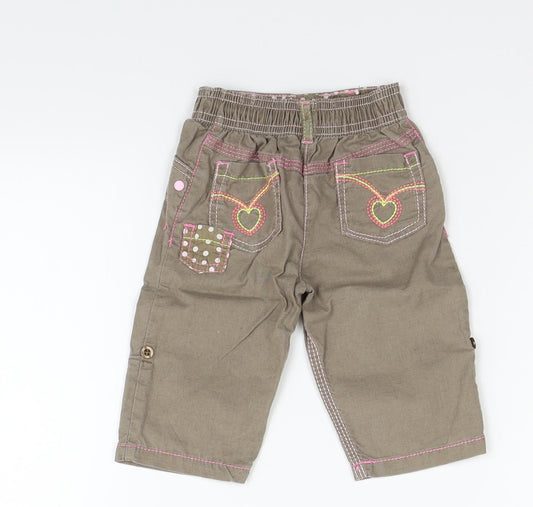 Marks and Spencer Girls Beige Track Pants Trousers Size 3-6 Months