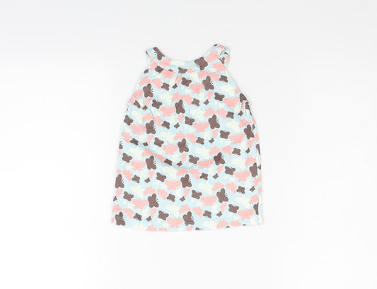 Adams Kids Girls Blue Geometric Fit & Flare Size 6-9 Months