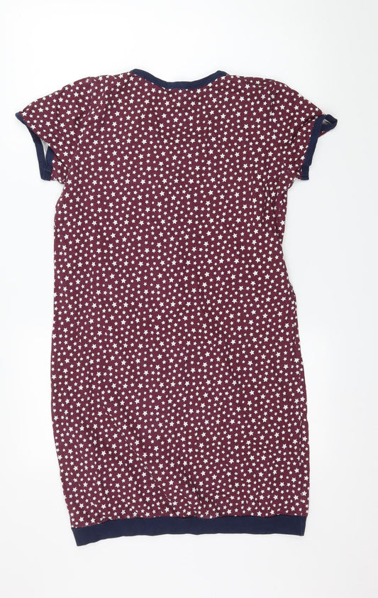 Preworn Womens Purple Geometric Jersey T-Shirt Dress Size M - Stars